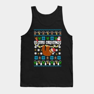 Slothy Ugly Christmas Sweater Tank Top